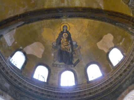 Jungfrau mit Christus byzantinisches Mosaik